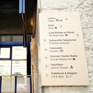 An orientation board in the Chester Beatty Lobby.