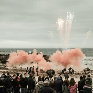 An explosion during the play 