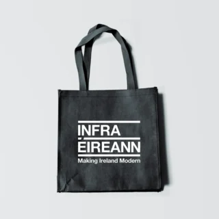 Infra Éireann Making Ireland modern black tote bag.