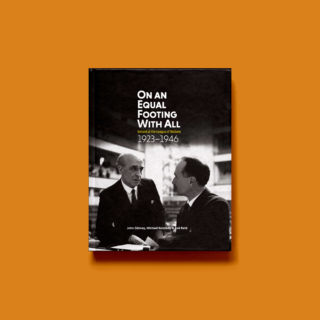 On An Equal Footing With All Ireland at the League of Nations 1923–1946 cover. It features a black and white photo of an aged Sean Lester with an unidentified colleague in an assembly. hall