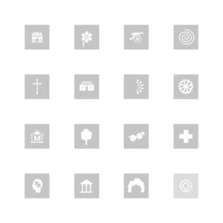 Various icons used on the Heritage Ireland website.