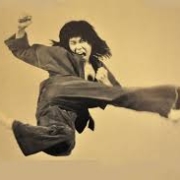 a furious martial arts kick