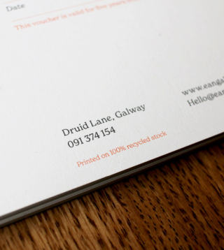 A close up of the Ean compliments slip