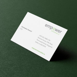 Business card for Empower Renewables