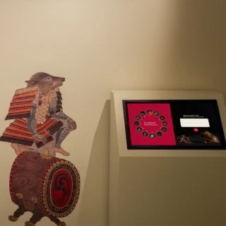 Interactive touchscreen display at a 