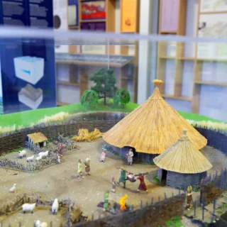 Detailed model of a crannóg by Crowley Modelmakers