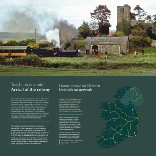 Map showing historical rail network connections in Ireland