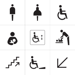 Set of custom wayfinding icons designed for the Royal Irish Academy signage system