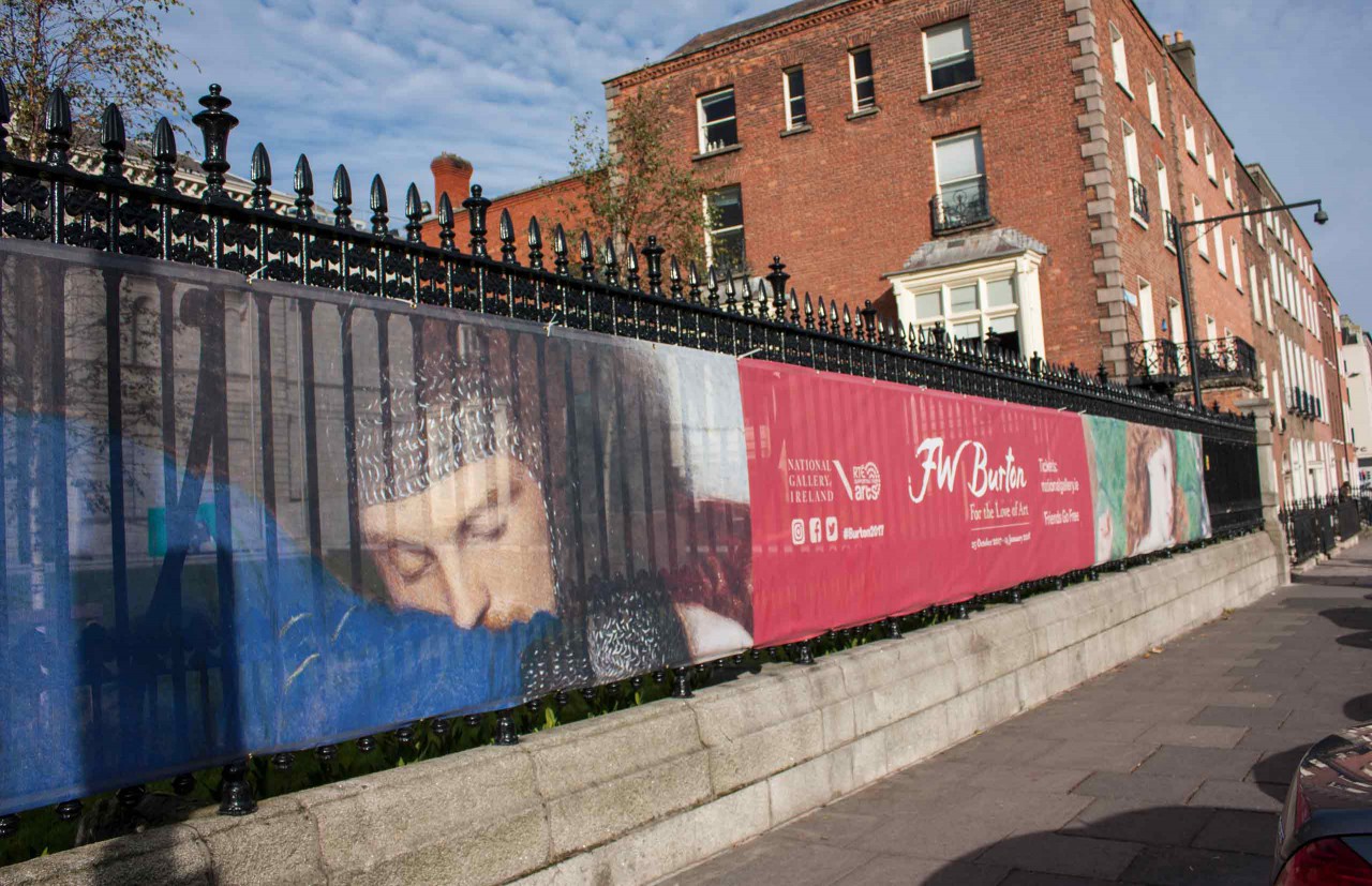 Image of the Railings Banner for Frederic William Burton: For the Love of Art exhibition